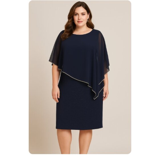 Frank Lyman Montreal SZ 18 Midnight Dress Style 219203 Midnight Blue - Picture 1 of 10
